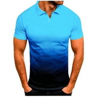 Muški polo majice moda casual sportske gradijentne reverske teniske majice plavi xxxl