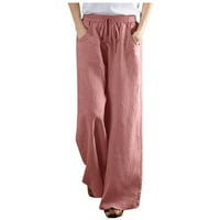 MAFYTYTPR Ljetne pantalone za žene Trendy ženske pamučne lanene kaišne kaiševe casual širokih hlača