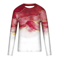 CLLIOS muške grafičke majice Vintage 3D Print majice s dugim rukavima Jeseni pulover Top modni izrez