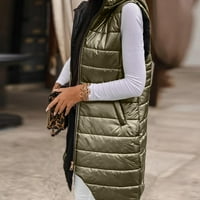 Pgeraug Cardigan za ženski prsluk s dugim kaputom s gornjim kaputima bez rukava s džepovima sa džepovima