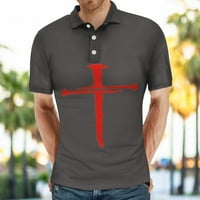 Muškarci Sportski Cross Print Revel Polo Majice Kratki rukav Mužjak Regularne FITE prozračne bluze