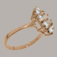 Britanci napravio je 10k ružični zlatni prsten s prirodnim Opal & Cubic cirkonijskim ženskim prstenom