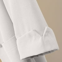 Meichang prevelizirani platneni bluže za žene Solid Rever Formalno odijelo Elegantna dugih rukava dugme