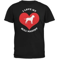 Valentines Volim svoju majicu za odrasle majica Bull Mastif-a - Medium