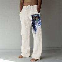 Baccoke muške hlače Muške modne ležerne kaznene posteljine džepove čipkasti hlače velike veličine Hlače