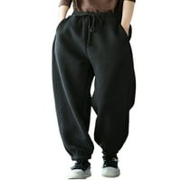 Glookwis Ladies Harem Pant High Squiste pantalone s elastičnim strugovima za struku vježbanja zadebljanje