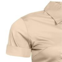 Metoda Ženska krojeno dugme Down majica s kratkim rukavima Stretch ovratnik uredski radovi Formalni