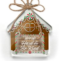 Ornament tiskani jedno oboren obojen drveni rad naporno i budi ljubazan božićni neonblond