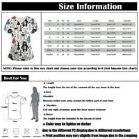 Ženski bluze V-izrez grafički otisak Bluza Radna odjeća, ženski kratki rukav ljetni vrhovi smeđi 3XL
