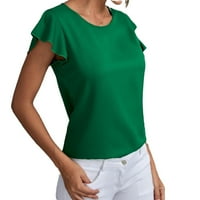 Zelena čvrsto izrezala casual vrhunske ženske bluze