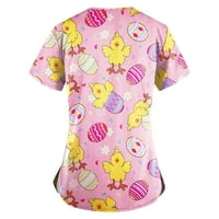 Ženski vrhovi bluza cvjetni kratki rukav Ležerne prilike za žene Ljetni posadi izrez majice Yellow XL