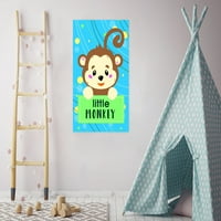 Newkward Styles Lovely Monkey Unfamed Poster Slatke životinje Ilustracija Dječja soba Zidno umjetnost