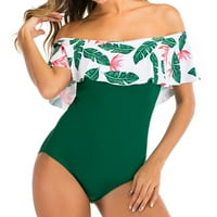 Amousa ženski modni kupaći kostim sa ruffle ispisan bikini kupaći kostim željne