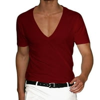 Corashan Muška ljetna majica Muška majica Muški V-izrez Solid Boja Velike veličine Casual majice kratkih