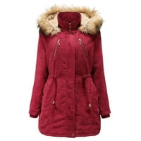 Jakne kaputi za ženska posadna vrata casual toplim dugim rukavima džepne jakne na kaputu
