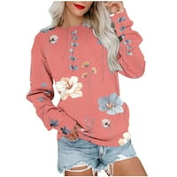 Dyegold pulover džemperi za žene jeseni modni vintage cvjetni print Western vrhovi košulje casual labavi
