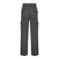 Duks za muškarce muške fitness trkačke pantalone za crtanje labavog struka Solid u džepu Silovjeti dukseri