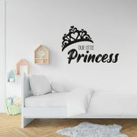 Naša mala princeza - Slatka mala kruna Crtanje princeze Tiara crtež Silhouette vinil zidni umjetnički
