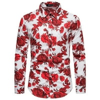 Košulje za muškarce Jesen modni trend ruže ležerne majice dugih rukava