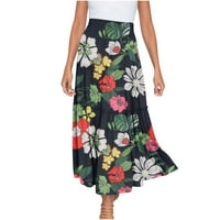 Žene Ležerne modne suknje za plažu Print Ruched Elegantna suknja Visoka struka Truck Flowy suknja
