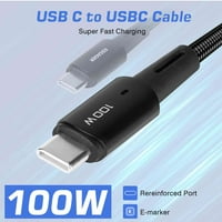 Urban USB C do USB C kabel 3,3ft 100W, USB 2. TIP CUPLING Kabel Brzi naboj za Lenovo S Pro, iPad Pro,