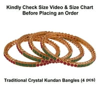 Efulgenz Tradicionalni zlatni ton Bangle postavi indijski svadbeni mladenki nakit Multicolor Kundan