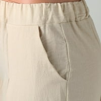 Aaiymet High Struk hlače za žene Ženske povremene pamučne baggy hlače s elastičnim pamučnim hlačama