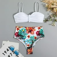 Žene kupaćih kostima Žene Print Bikinis Push Up Bikini set Dvije plažne kupaći kostim kupaći kostimi