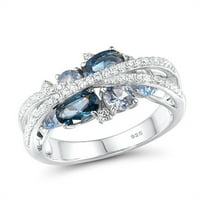 Ženski dvostruki prsten sa šupljim i dijamantskim otvorom veličine 5-11, Ženski prsten retro kreativni
