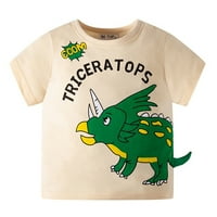Dječaci hladne majice dječje dječje dječake djevojke ljetni crtani dinosaur s kratkim rukavima Crewneck