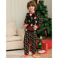 Print Podudaranje Obiteljske pidžame setovi Božićni PJS Božićni šešir dugih rukava i hlače salon