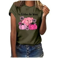 Pink Logo - Svjesnost raka dojke Podrška ženskoj majici Bluze za dojke Bluze za dojmu Tees Raširi nadu