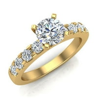 Diamond Solitaire Angažman prsten Klasični naglašen okrugli dijamantni prsten 18k zlato 1. CT TW GiA