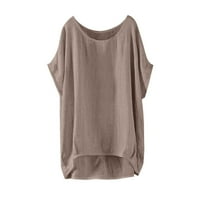 iopqo majice za žene Ženske žene Ležerne prilike pulover Ženski rukav majica Tanka kratka bluza Labava