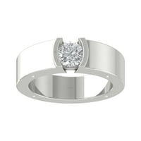 Araiya Sterling Silver Diamond Solitaire prsten za band, veličine 7