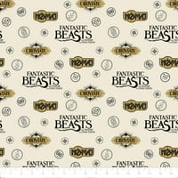 Flannel Wizarding World Fantastic Beasts Izreke i simboli krem ​​tkanina koja se prodaje u dvorištu