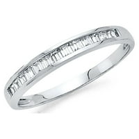 Dragulji LU 14K bijeli zlatni prsten kubični cirkonijski CZ Ženska godišnjica Vjenčana traka veličine