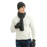 Tri tople jesenje i zimske odijele mješovite boje pletene vunene guste kape, šalove i rukavice