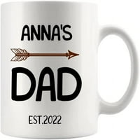 Personalizirani novi tata keramički šalica prilagodio je očev dan kafe kafe od supruge u muž 11oz bijeli 11oz