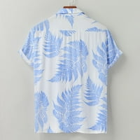Muške šarene ljetne kratkih rukava labave tipke Havajska casual košulja bluza dugih rukava s džepom