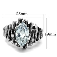 Ženski zaručni prsten od nehrđajućeg čelika sa AAA CRT CZ-a jasan - veličina 10