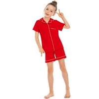 Unise djevojke dječake Modal pidžama postavile su tipke PJS kratki rukav noćni odjeća noćne odjeće dvodijelni