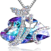 Leptir ogrlice za žene sa kristalima, pokloni za žene djevojke, dan za rođendan Valentinovo, nakit za