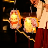 Qinghai prijenosni luminozni fenjer Tassel Privjesak slatki crtani zečji LED svjetiljka ručno izrada