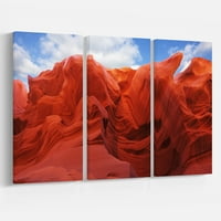 Dizajn umjetnosti crvena i narančasta nijansa u Antelope Canyon - grafička umjetnost na zamotanom platnu