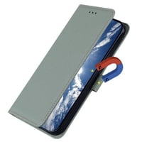 Kružite PU Premium kožna čvrsta boja, novčanik za iPhone XS X.FLIP Kickstand Ultra-Slim Cover za iPhone XS, siva