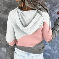 Ženske dukseve Crew Bool Block Casual Comfy pulover patentni zatvarač dugih rukava labav dukseri sa
