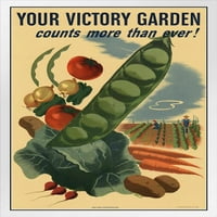 Vaš Vrtni vrt broji WPA ratni propagandi bijeli drveni okviran poster 14x20