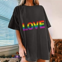 Zodggu Poklon Crew Crt Valentines Dan labavo Ležerne prilike za žene Modne dame bluza Rainbow Boja Ljubav