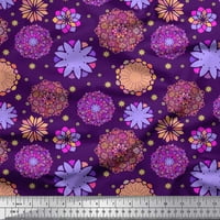 Soimoi Purple Rayon tkanina višebojna mandala tiskana tkanina širom